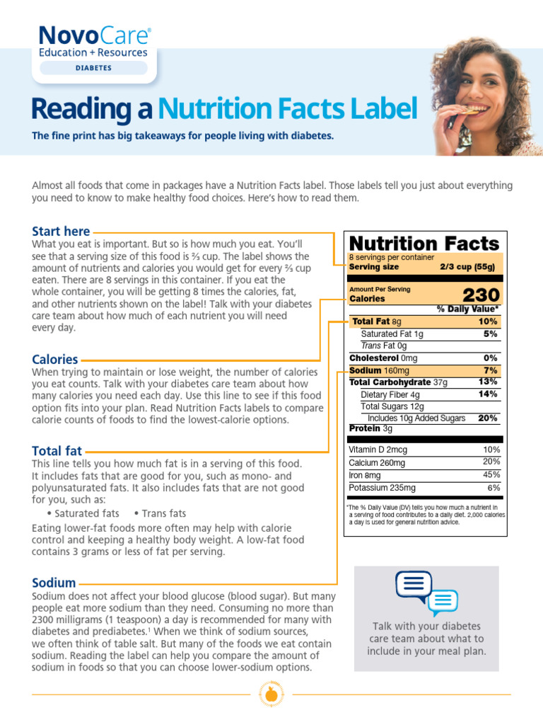 Reading A Nutrition Facts Label Pdf