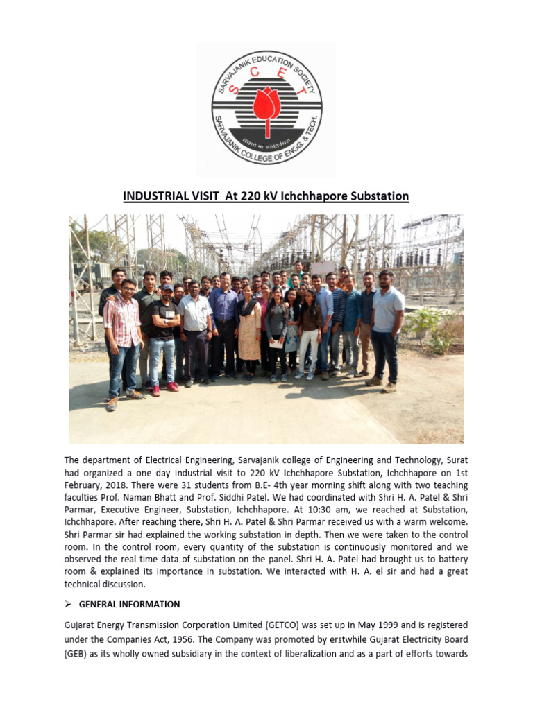 Substation Visit Report | PDF | Electrical Substation | Transformer