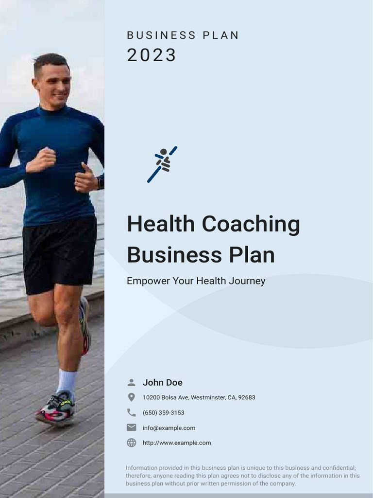 Health Coaching Business Plan Pdf Marketing Business Plan