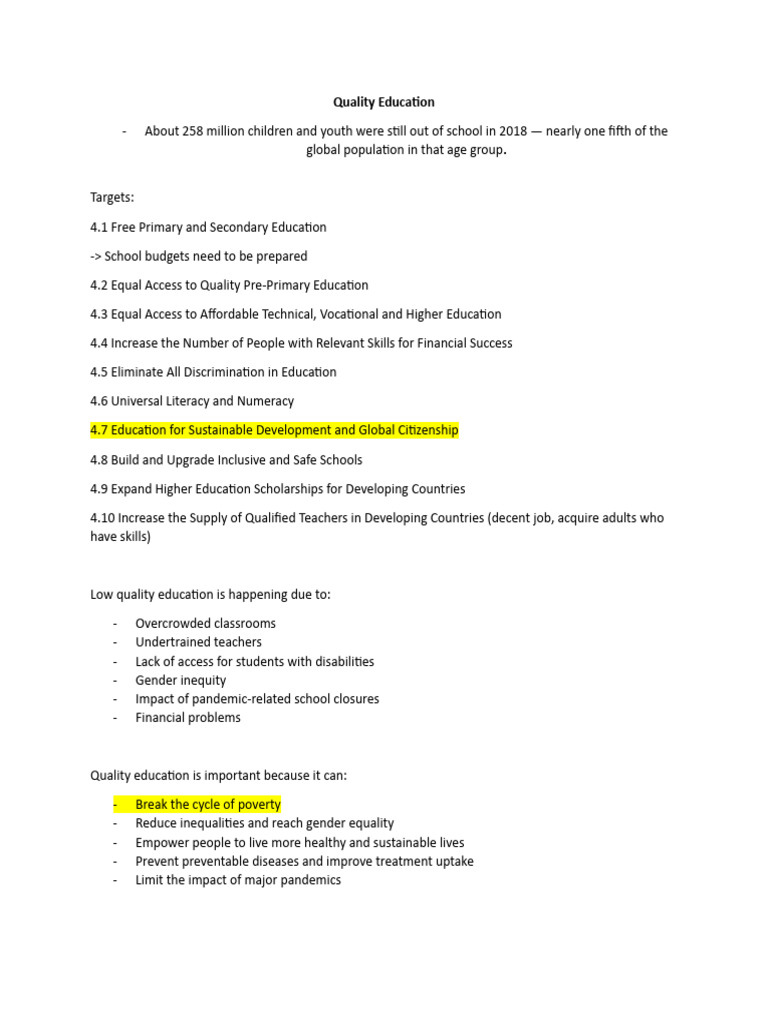 Enhancing Quality Education for All | PDF | Career & Growth