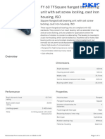 SKF FY 60 TFSquare Flanged Ball Bearing Unit With Set Screw Locking, Cast Iron Housing, ISO Specification