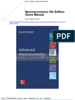 Advanced Macroeconomics 5th Edition Romer Solutions Manual