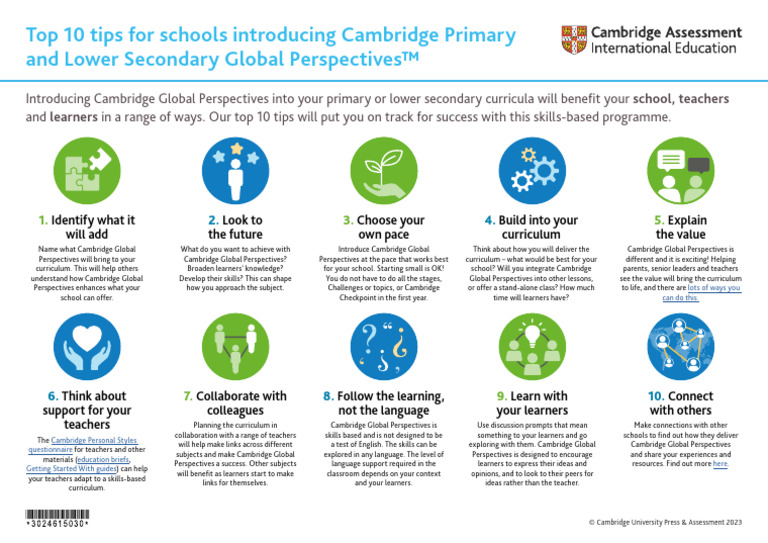 10 Tips For Cambridge Primary and Lower Secondary Global Perspectives | PDF