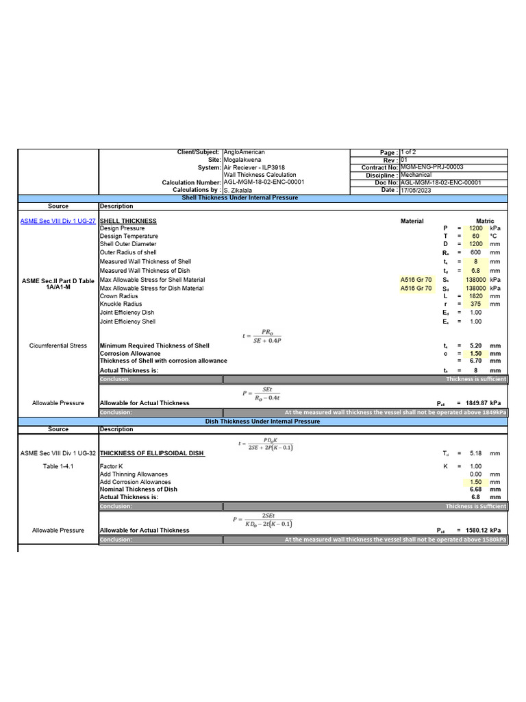 ASME BPVC VIII MinT Calculations | PDF | Materials | Industrial Processes