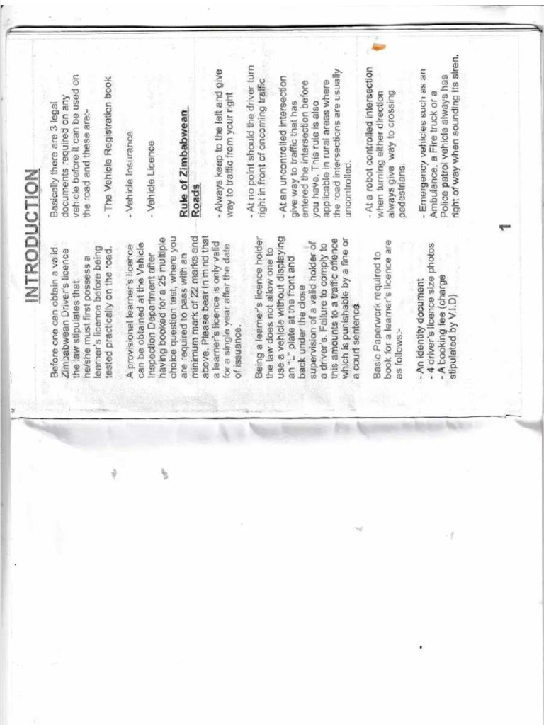 Zimbabwe Highway Code 2025 PDF Download | PDF
