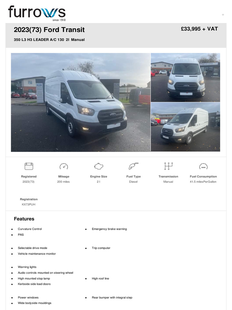 2023 Ford Transit 350 L3 H3 Manual | PDF | Transportation Engineering ...