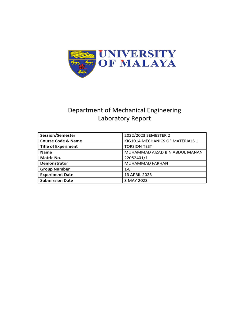 Torsion Lab report PDF