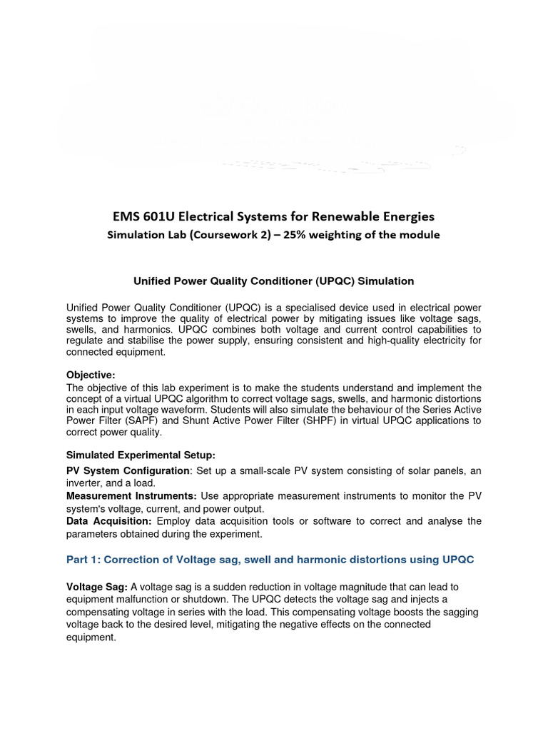 UPQC Simulation for Power Quality Issues | PDF | Ac Power | Distortion