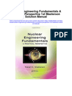 Nuclear Engineering Fundamentals A Practical Perspective 1st Masterson Solution Manual