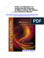 Probability and Statistics For Engineering and The Sciences International Metric Edition 9th Edition Devore Solutions Manual