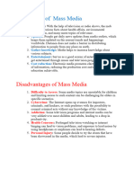 Advantages and Disadvantages of Mass Media