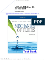 Mechanics of Fluids Si Edition 5th Edition Potter Test Bank