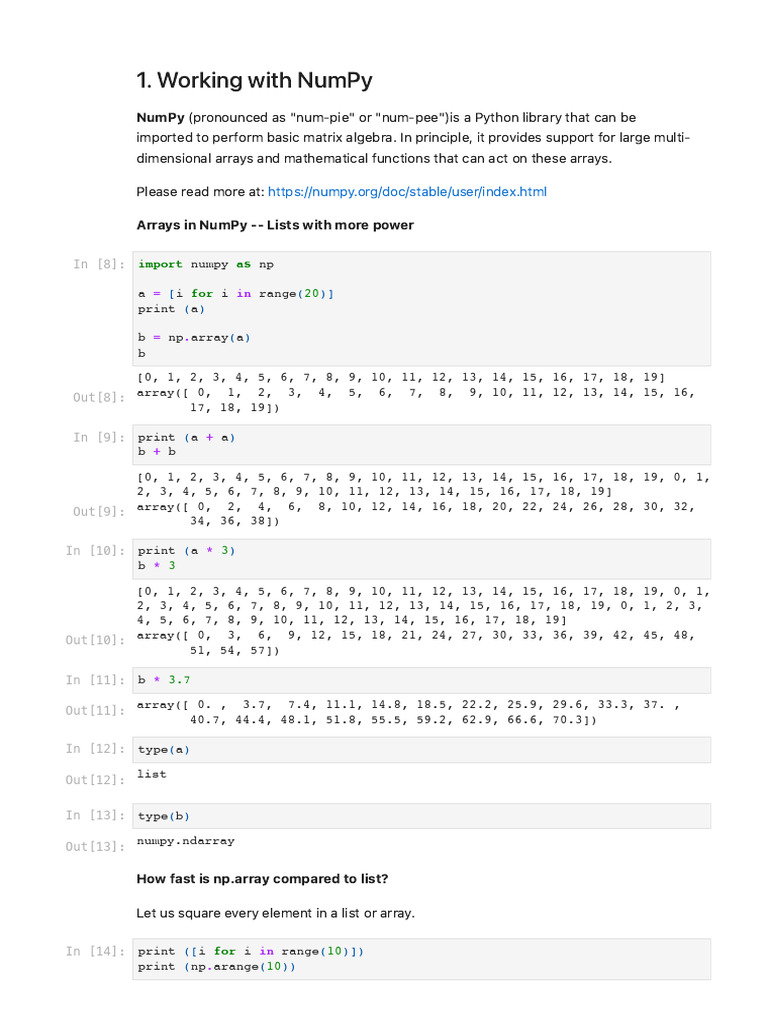 Notes Python | PDF | Matrix (Mathematics) | Eigenvalues And Eigenvectors