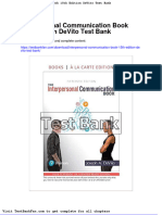 Interpersonal Communication Book 15th Edition Devito Test Bank