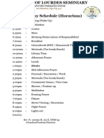 Holiday Schedule Our Lady of Lourdes Seminary