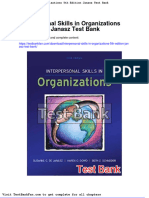 Interpersonal Skills in Organizations 5th Edition Janasz Test Bank
