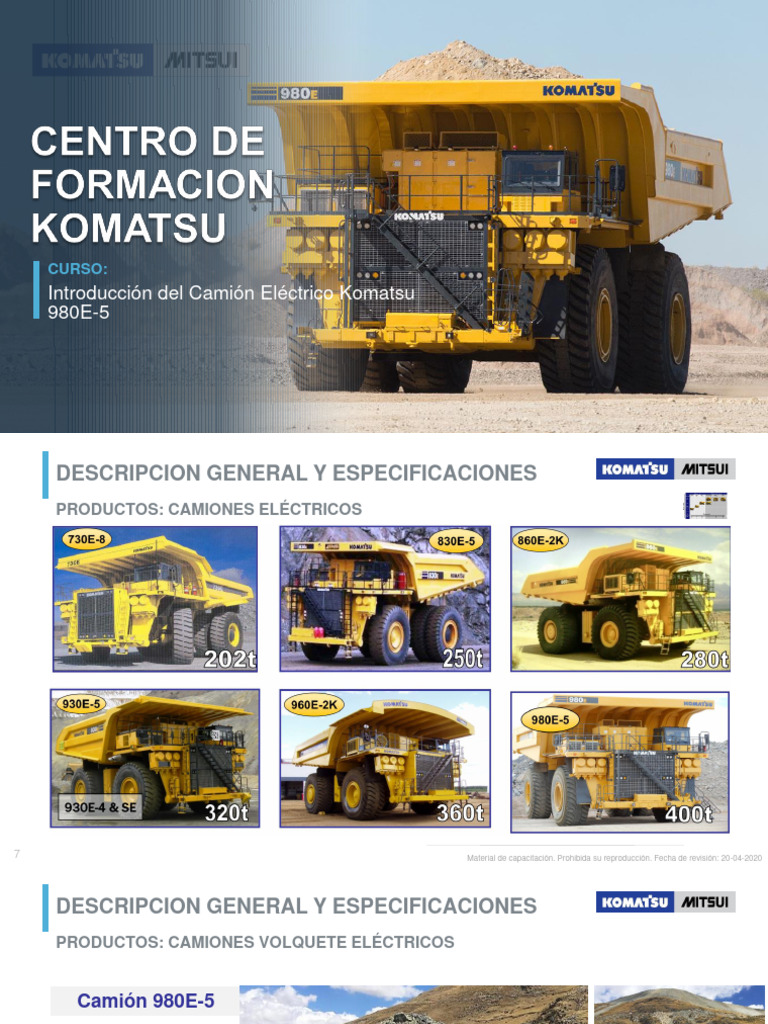 Especificaciones del Camión Komatsu 980E-5 | PDF