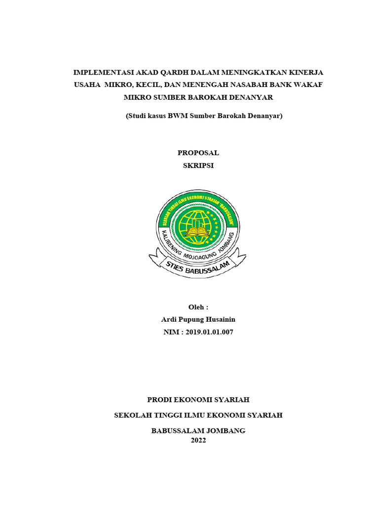 Contoh Cover Proposal | PDF