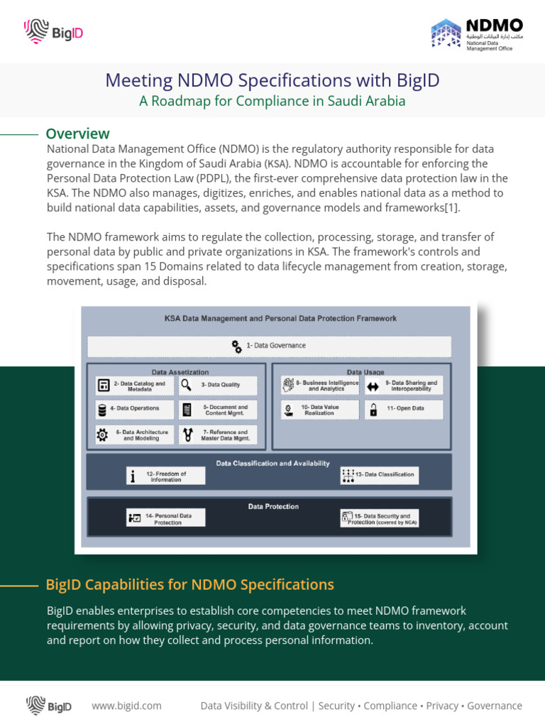 National Data Management Office (NDMO) of Saudi Arabia - BigID