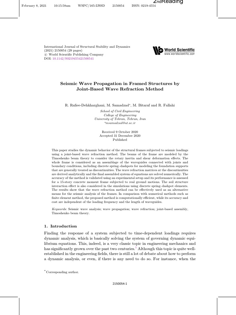 Seismic Wave Propagation in Framed Structures by Joint-Based Wave ...