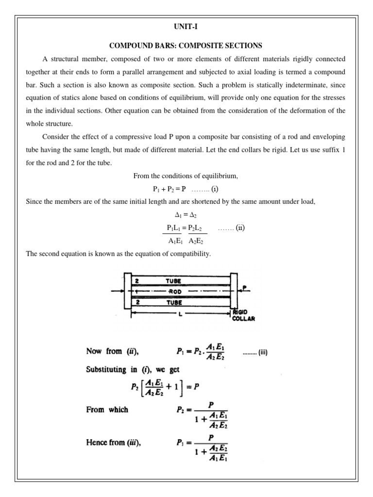 Unit I ME302 Composite Materials Thermal Stresses | PDF | Stress ...