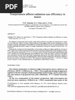 Andrade Et Al., 1993. Maize, Temperature, RUE