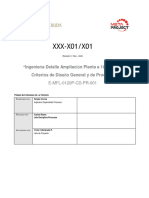 XXX-X01/X01: "Ingeniería Detalle Ampliación Planta A 100 KTPM" Criterios de Dise Ño General y de Procesos