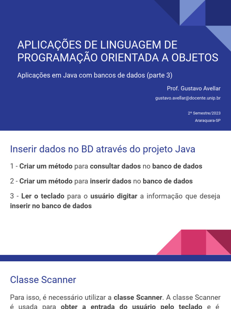 3 - Aplicações em Java Com Bancos de Dados (Parte 3) | PDF