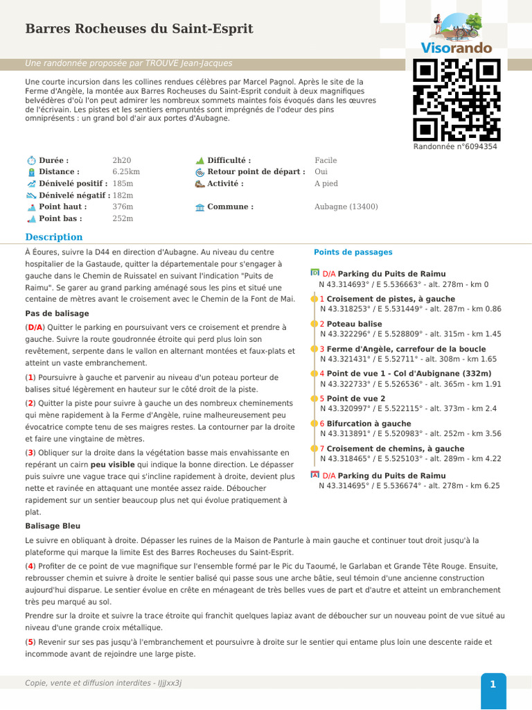 Randonnée Facile aux Barres Rocheuses | PDF | Randonnée