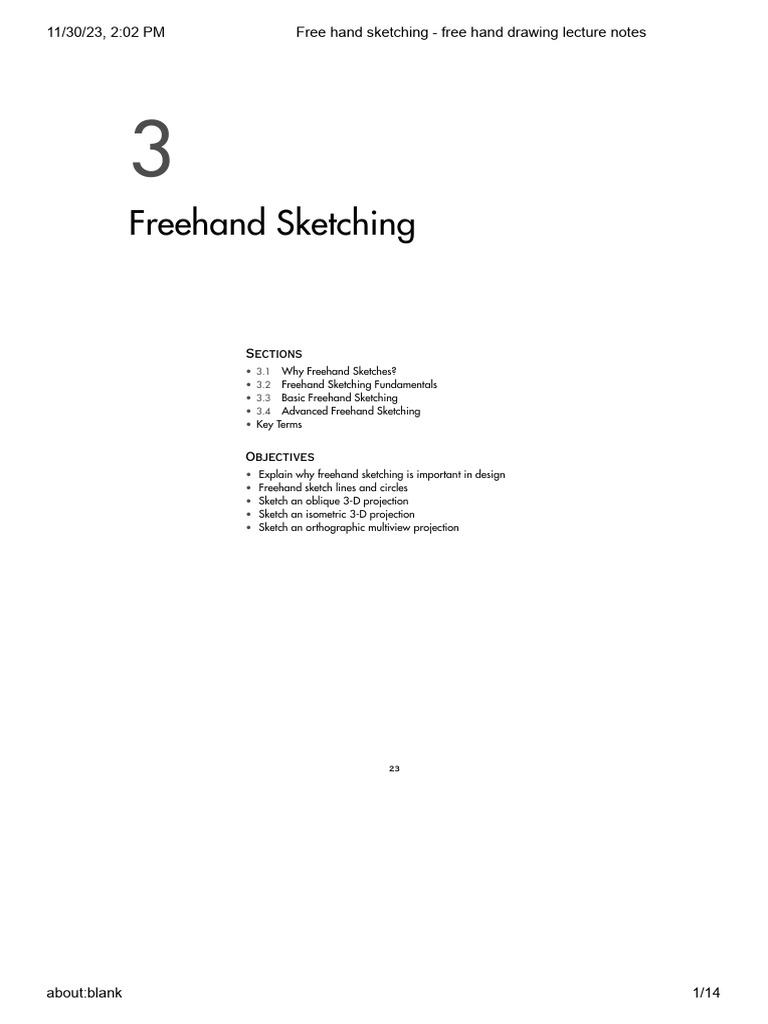 Freehand Sketching Techniques and Importance | PDF | Ellipse | Drawing