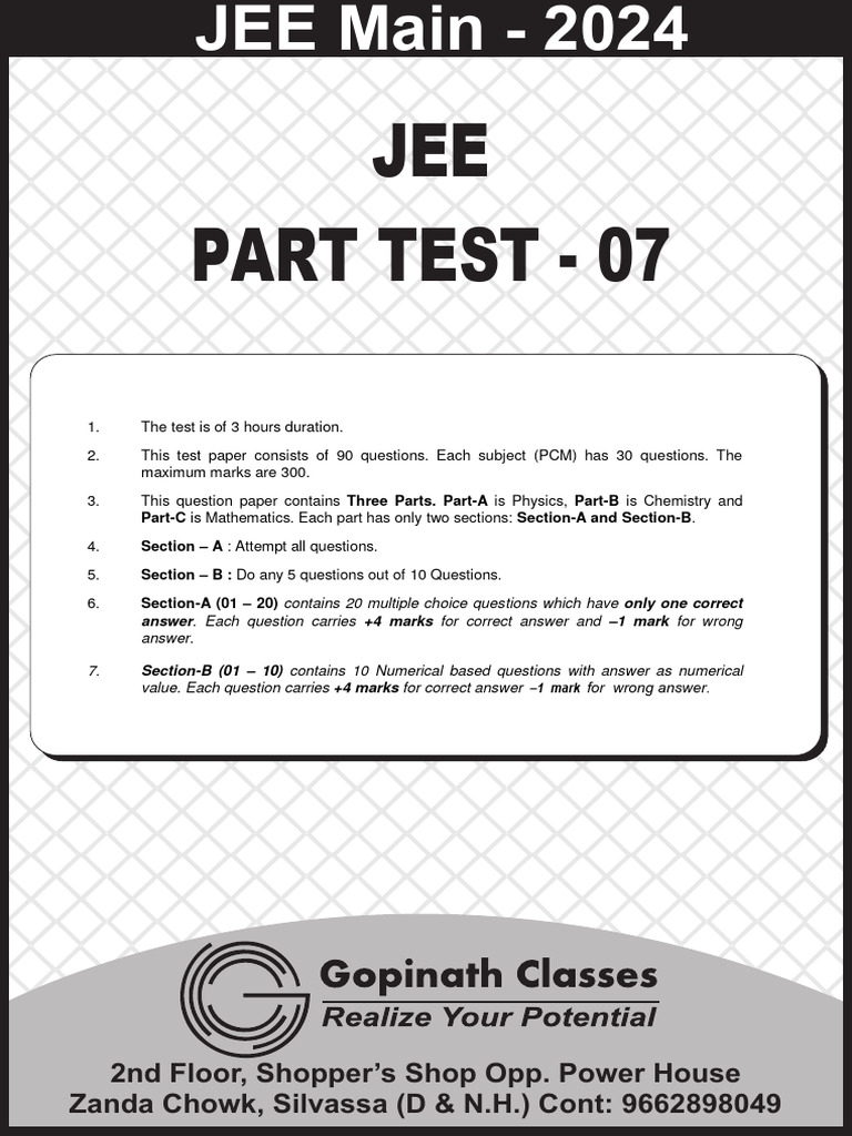 JEE Main 2024 Physics Test Paper | PDF | Materials Science | Continuum ...