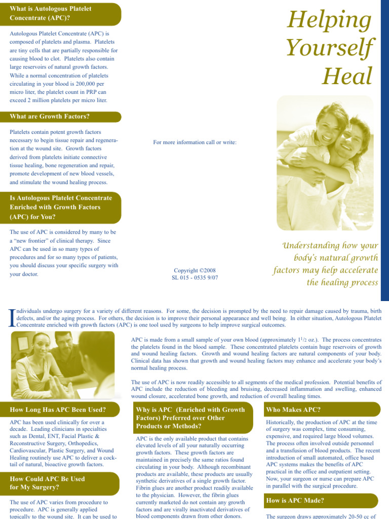 Patient Education Brochure - General | PDF | Platelet | Surgery