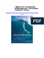 Solution Manual For Investments Analysis and Management 12th Edition Charles P Jones