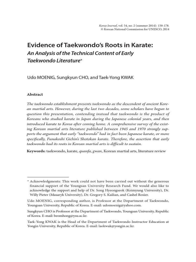 Evidence of Taekwondos Roots in Karate A | PDF | Karate | Taekwondo