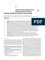 Implementation of The Primary Spine Care Model in A Multi-Clinician Primary Care Setting: An Observational Cohort Study