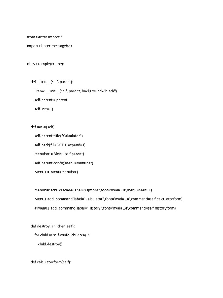 Tkinter python calculator code pdf software graphical user interfaces