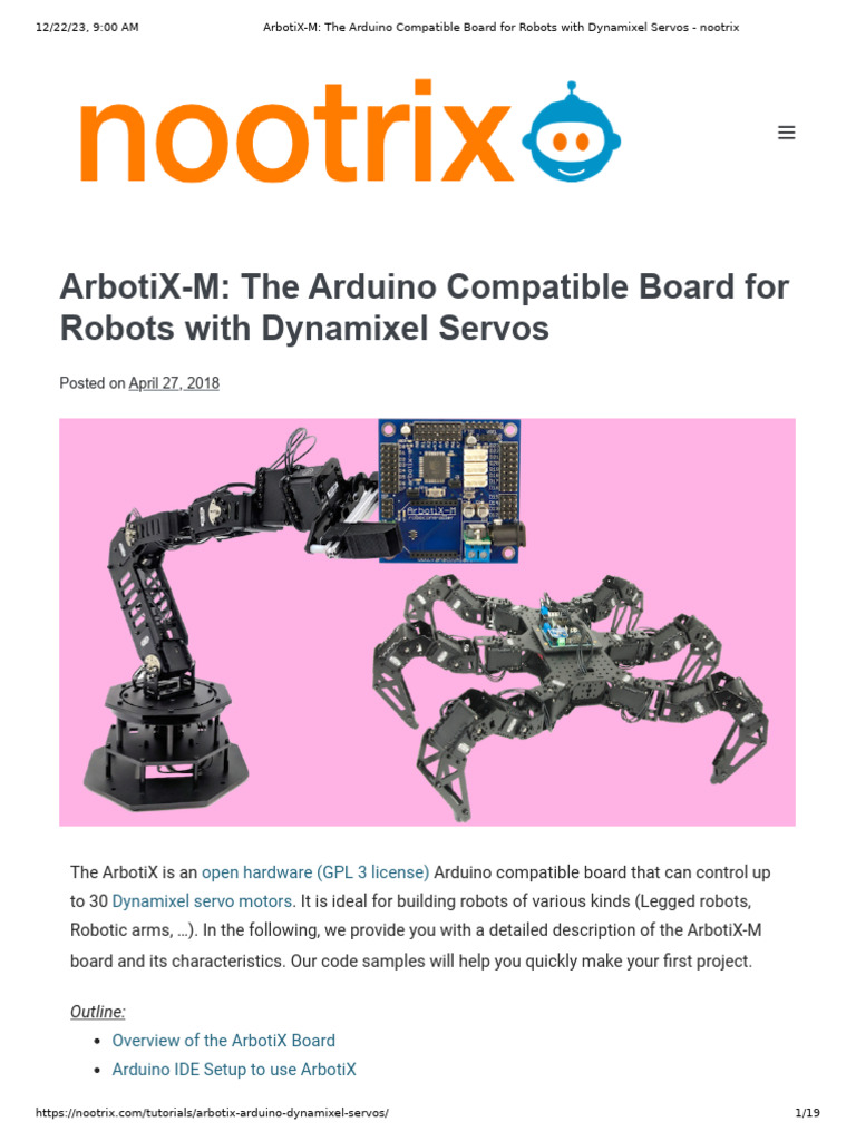 ArbotiX-M - The Arduino Compatible Board For Robots With Dynamixel ...