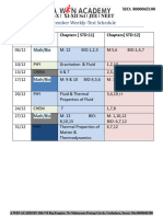 Xi-Xii December WT Schedule