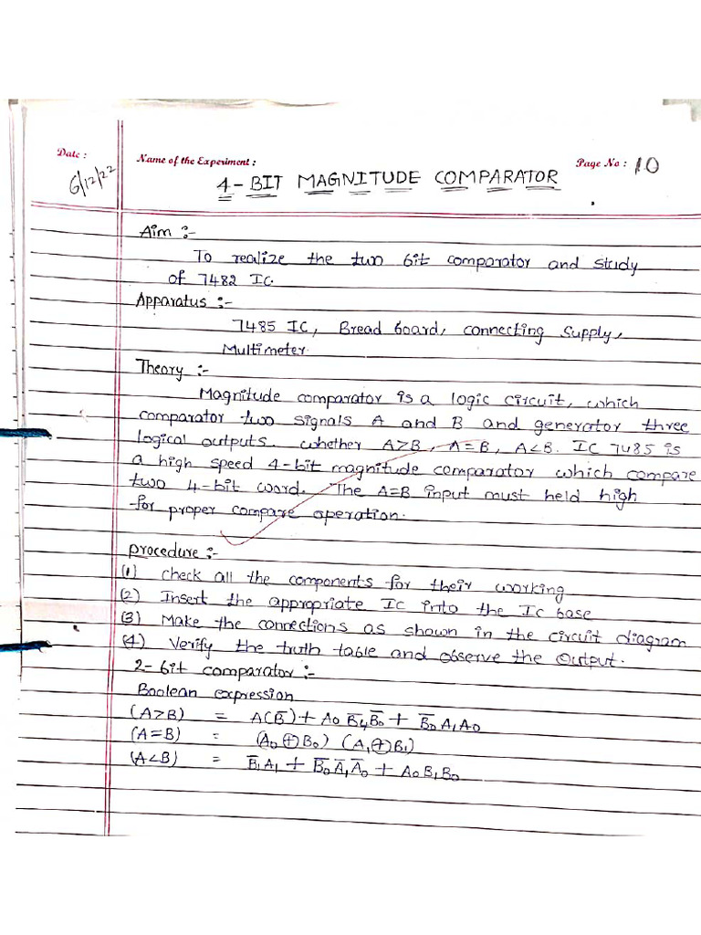 4 bit comparator PDF