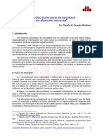 El Síndico Como Parte en Los Juicios Sin Atracción Concursal. Autor Dr. Casadío Martínez