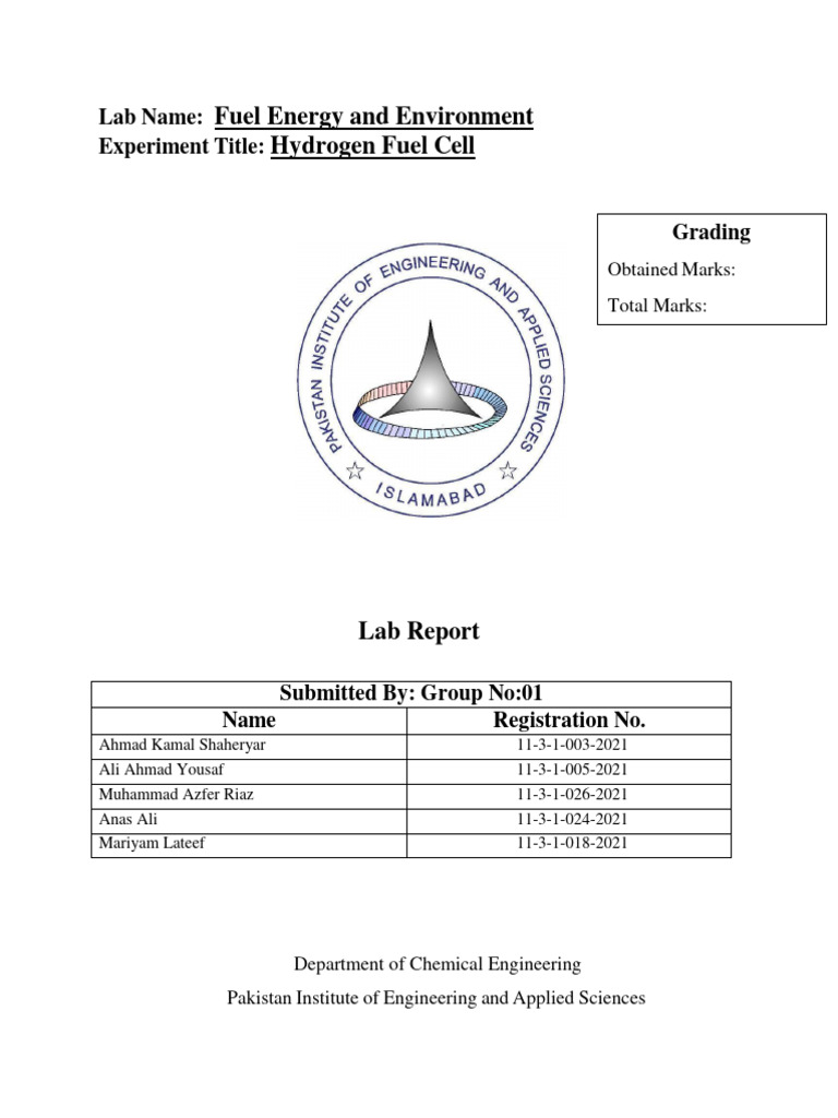 Hydrogen Fuel Cell Experiment Report | PDF | Fuel Cell | Hydrogen