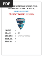 Project Sample Report