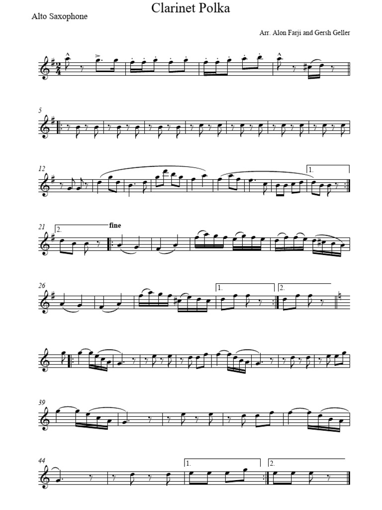 polka alto saxophone PDF