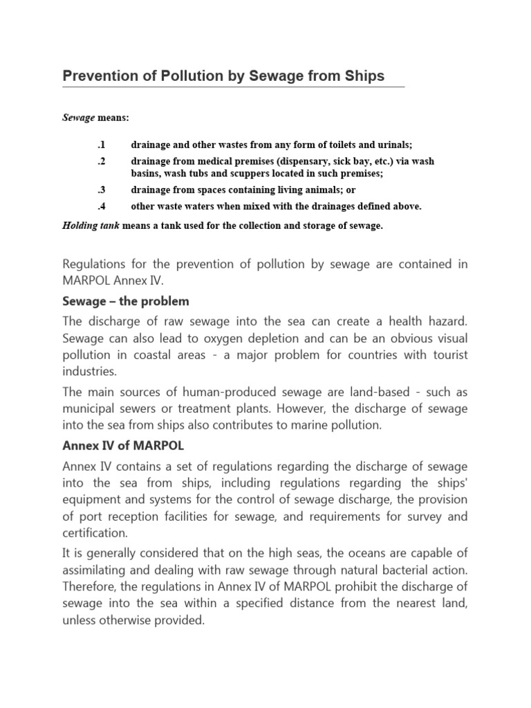 Sewage Regulations PDF Sewage Treatment Sewage