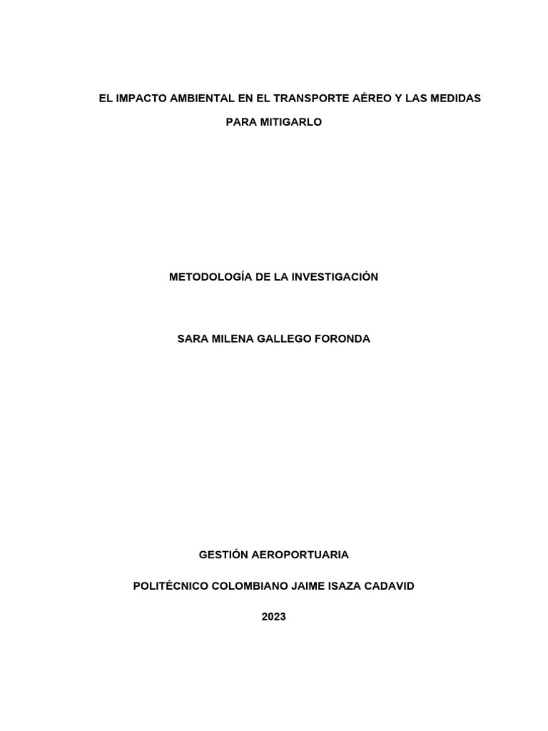 Mitigación del Impacto Ambiental Aéreo | PDF | Transporte | Mitigación ...