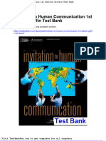 Invitation To Human Communication 1st Edition Griffin Test Bank
