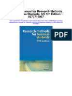 Solution Manual For Research Methods For Business Students 5 e 5th Edition 0273716867