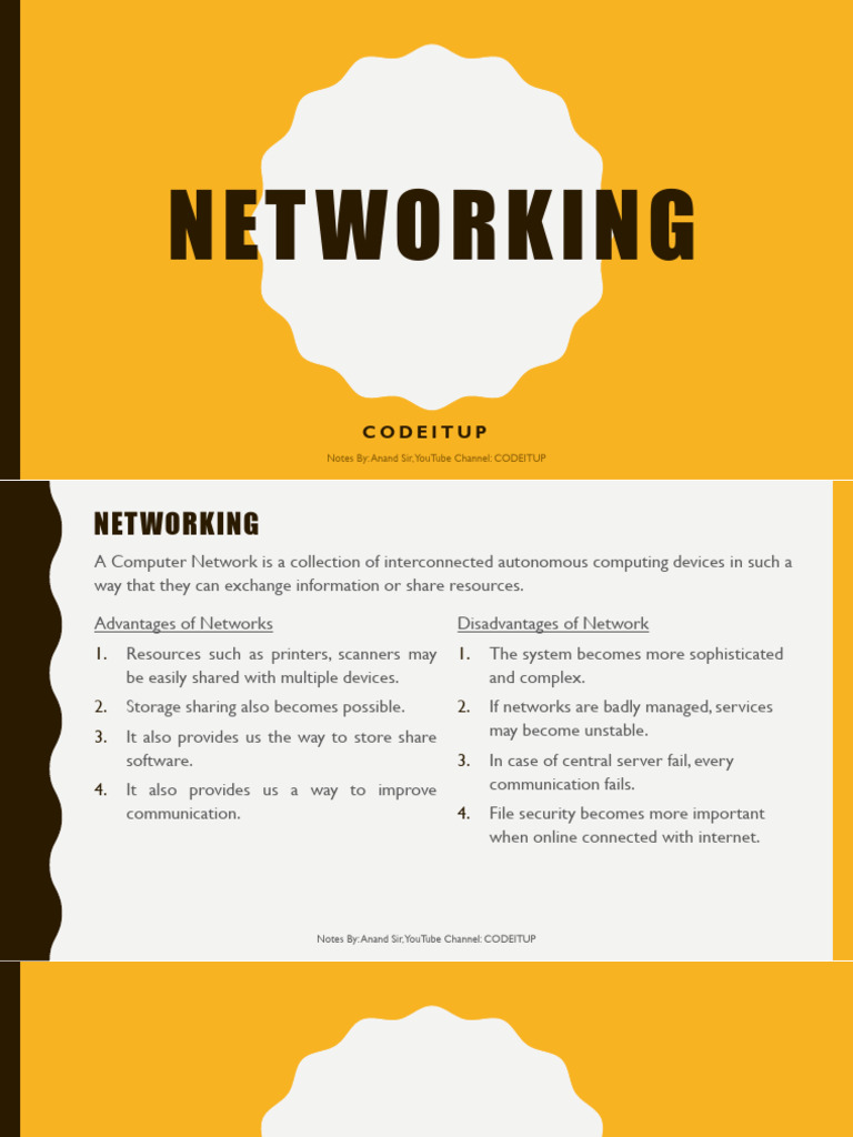 Networking Notes Class 12th PDF Computer Network Transmission