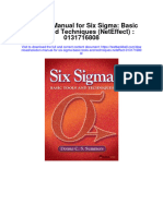 Solution Manual For Six Sigma Basic Tools and Techniques Neteffect 0131716808