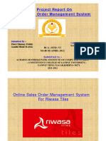 Project Report On Online Sales Order Management System